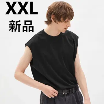 5장 GU 드라이 분또 오버 사이즈 슬리브리스 T XXL 블랙 슬리브리스