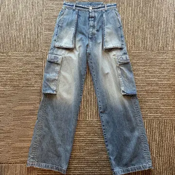 [ 완판 레어 ] B1ARCHIVE 라이트 블루 와이드 레그 카고 팬츠