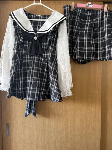 아베일 majoretty 체크 세일러 셋업 3L