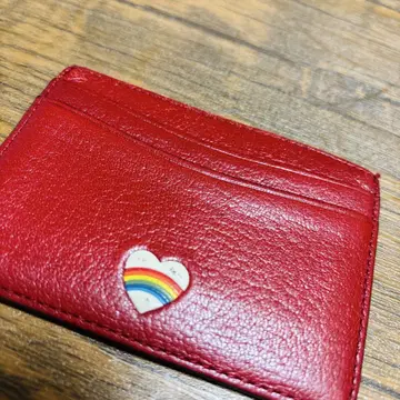 ANYA HINDMARCH 빨간색 가죽 카드 케이스