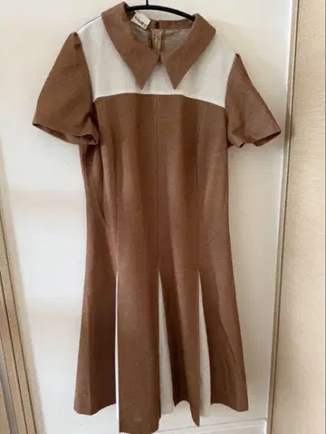 북유럽 구제 의류 반팔 무릎 기장 원피스