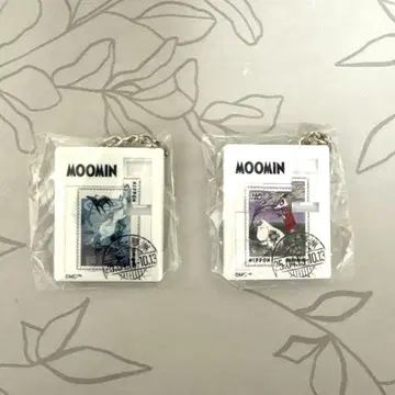 [만박 우체국 한정판][새상품] 무민 우표 퍼즐 키링 2종 세트