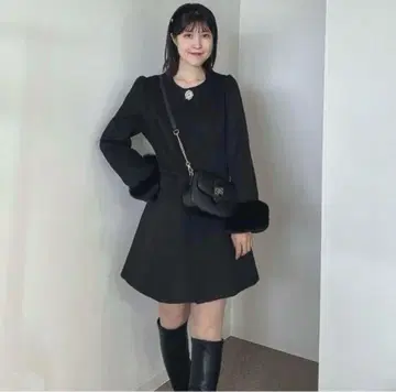 [11/3까지 한정 가격] An MILLE 코트 블랙 evelyn