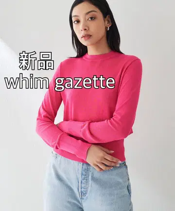 새상품 Whim Gazette 하이 게이지 니트 천축 풀오버 핑크