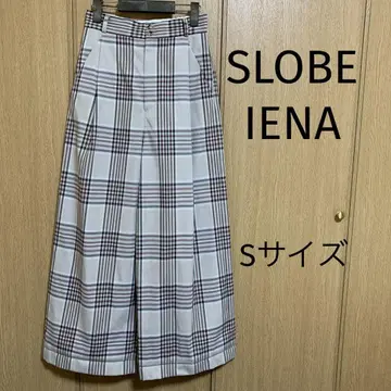 SLOBE IENA 체크 무늬 와이드 팬츠