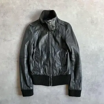 zara y2k 집업 하이넥 가죽 자켓 블루종