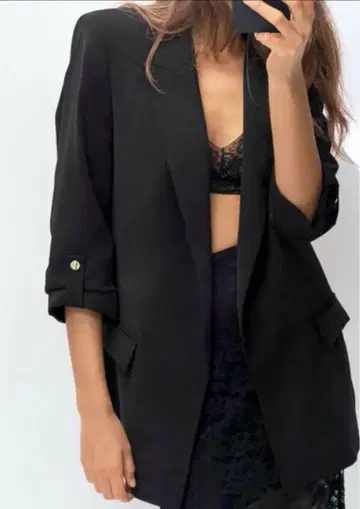 ZARA 블랙 테일러드 자켓 xs