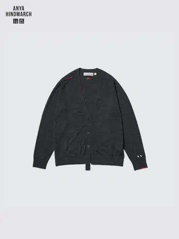 ANYA HINDMARCH 다크 그레이 가디건 유니클로