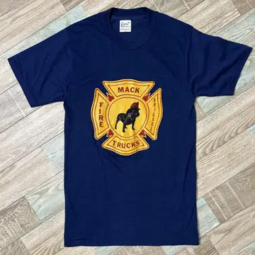 레어 Mack Trucks 맥 트랙 T셔츠 싱글스티치 M 네이비