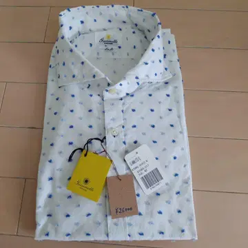 Giannetto 드레스 셔츠 슬림핏 화이트/블루