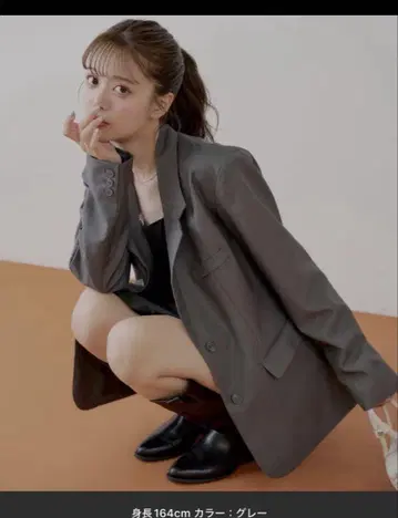 [미사용 새상품] Chico 빅 숄더 싱글 자켓 그레이