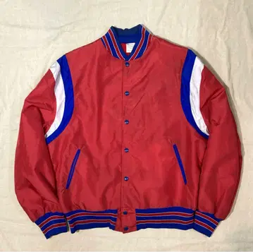 80's 빈티지 스타디움 자켓 트리코 컬러 바시티 자켓 L 사이즈