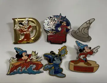 디즈니 미키마우스 핀 배지 6개 세트 판타지아