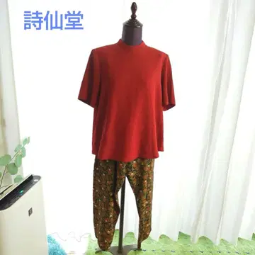 빨간색 숏 슬리브 셋업