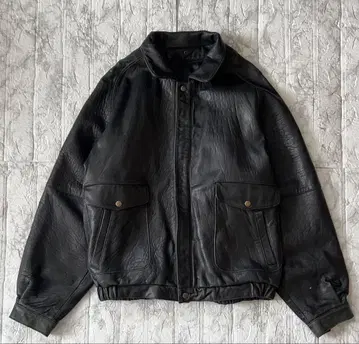 90s 빈티지 A2 플라이트 자켓 천연 가죽 블랙 쇼트 기장