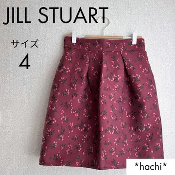 질스튜어트 JILL STUART 미니 스커트 4 타이트 레드 꽃무늬
