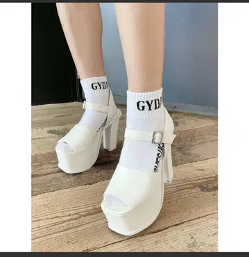 GYDA 화이트 오픈토 하이힐