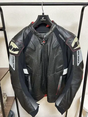 RS TAICHI 메쉬 가죽 자켓 블랙/빨간색 RSJ825 3XL