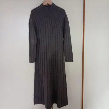 다마 홀 의류 퀼팅 리브 편직 원피스