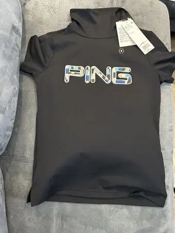 PING 여성용 골프 셔츠 S 블랙 모크넥