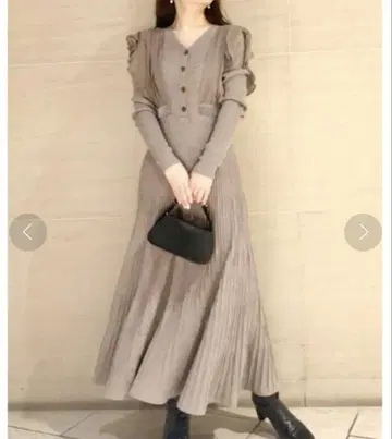 LILY BROWN 쉬폰 도킹 니트 원피스