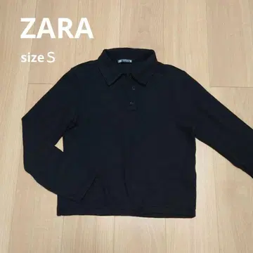 ZARA 블랙 긴팔 피케 셔츠 S 사이즈