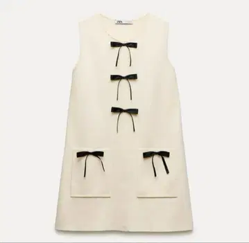 ZARA 대비 리본 니트 미니 원피스 자라 리본 M 사이즈