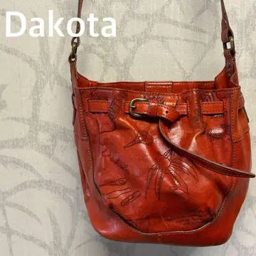 다코타 Dakota 오렌지 가죽 숄더백 50주년 로고 R
