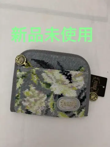 (미사용 새상품) FEILER 꽃무늬 접이식 지갑 그레이
