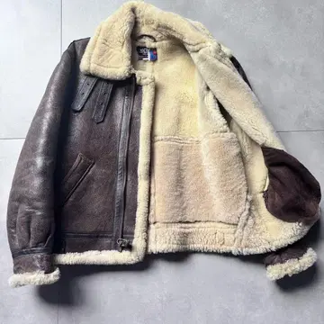 Schott L~XL 남성용 B-3 봄버 자켓 무스탕 보아 라무