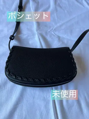 미사용 블랙 가죽 숄더백