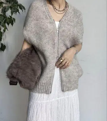 새상품 DOU DOU [WEB 한정판] 더블 지퍼 변형 베스트