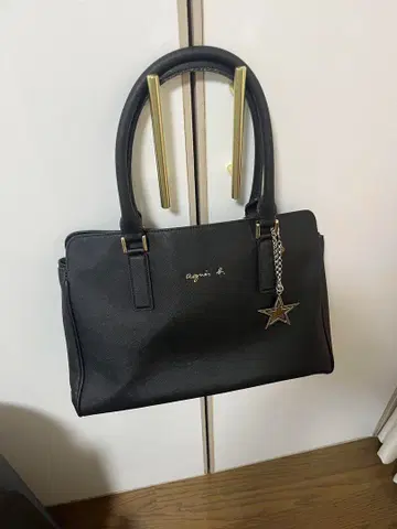 아네스베 핸드백 숄더 2WAY 스타 참 가죽 블랙