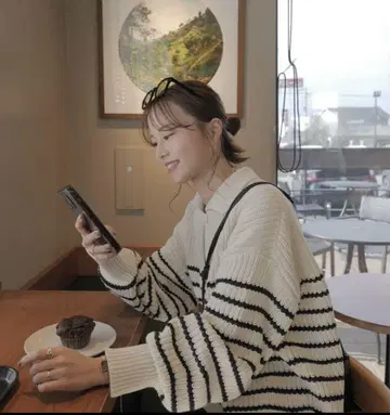 ZARA 오버 사이즈 니트 폴로 스웨터 S 사이즈