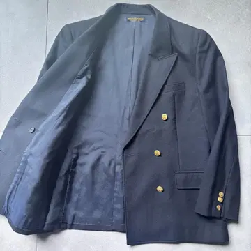 미사용급 XL 브룩스브라더스 여성용 네이비 골드 버튼 더블 겉옷