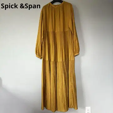 Spick & Span 빈티지 새틴 티어드 원피스 머스타드