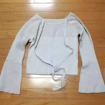 kastane 카스타네 보타이 배색 리브 니트