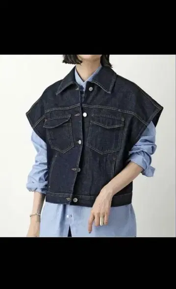 DRIES VAN NOTEN 데님 베스트 자켓