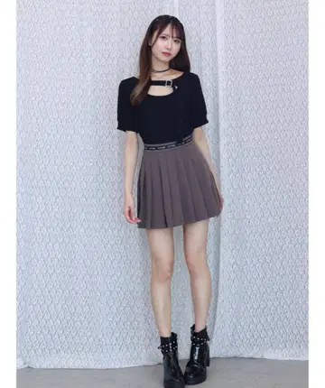 [ EATME ] 레이어드 리브 상의 블랙