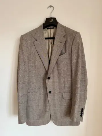 [ 가격 인하 ] Dunhill 체크 무늬 테일러드 자켓 그레이지 그레이