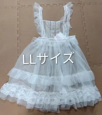 LL 사이즈 시마무라 호시나 사쿠라코 튤 에이프런 화이트