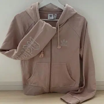 adidas 스톤 장식 집업 후드티 M