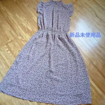 핑크 꽃무늬 반팔 롱 원피스