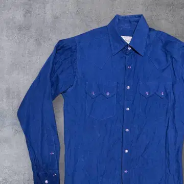 락마운트 런치웨어 린넨 100% 린넨 파랑 긴팔 셔츠