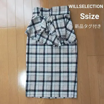 WILLSELECTION 체크 무늬 스커트 S / 택 포함 새상품