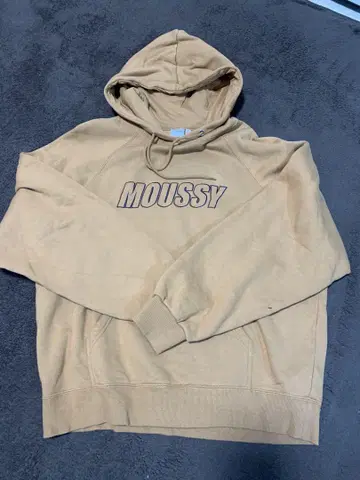 MOUSSY 베이지 후드 부착 후드티 F