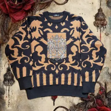 바로크 패턴 빈티지 니트