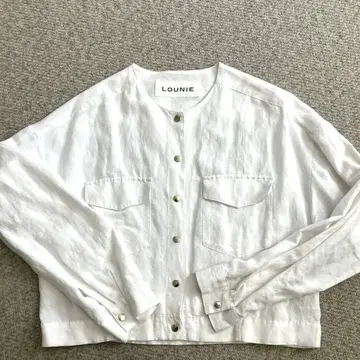 LOUNIE 화이트 노카라 자켓