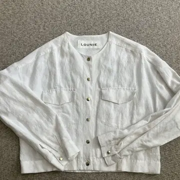 LOUNIE 화이트 노카라 자켓