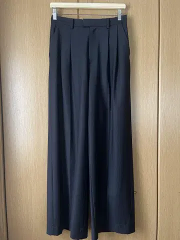 드로잉 넘버스 센터 프레스 와이드 팬츠 38 네이비